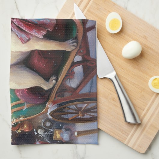 Pug Kerstmis Feestelijk Seizoen Theedoek (Quarter Fold)