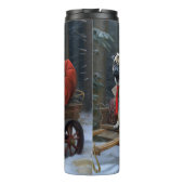 Pug Kerstmis Feestelijk Seizoen Thermosbeker (Achterkant)