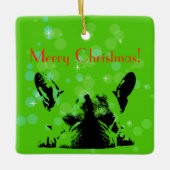 Pug Kerstmis Keramisch Ornament (Voorkant)
