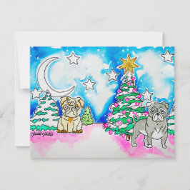 Pug Kerstmis Notitiekaartje