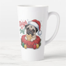 Pug Kerstmok – Sleigh All Day Vakantie Koffiemok