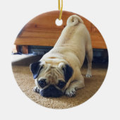 Pug Kerstornamanet Keramisch Ornament (Voorkant)