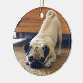 Pug Kerstornamanet Keramisch Ornament (Links)