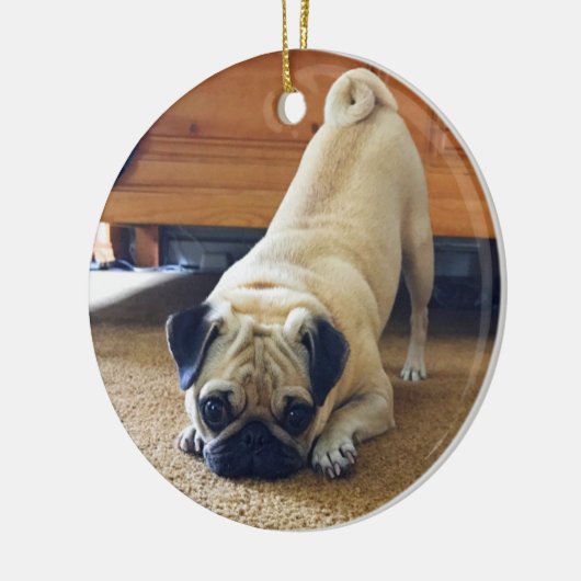 Pug Kerstornamanet Keramisch Ornament (Links)