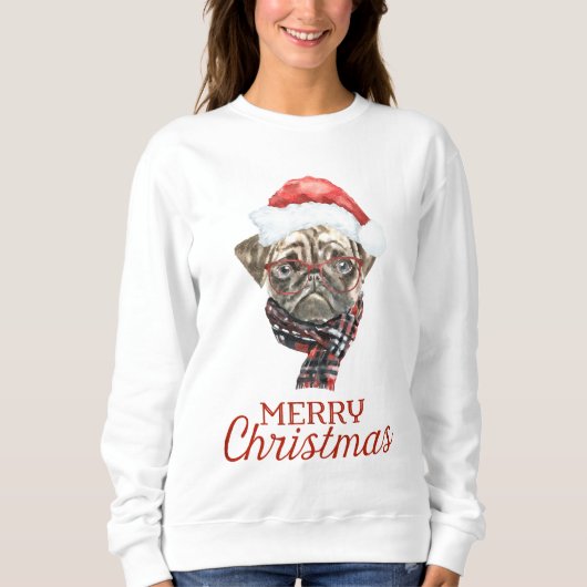 Pug kerstshirt trui (Voorkant)