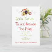 Pug-kerstuitnodiging Kaart (Staand voorkant)