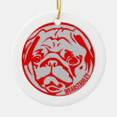 Pug-kerstversiering Keramisch Ornament (Voorkant)