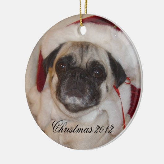 Pug-kerstversiering Keramisch Ornament (Links)