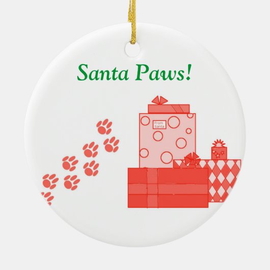 Pug-kerstversiering Keramisch Ornament (Achterkant)