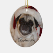 Pug-kerstversiering Keramisch Ornament (Rechts)