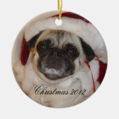 Pug-kerstversiering Keramisch Ornament (Voorkant)