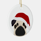Pug-kerstversiering Keramisch Ornament (Rechts)