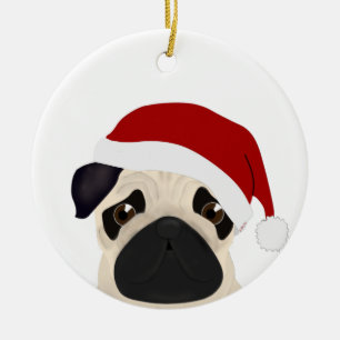 Pug-kerstversiering Keramisch Ornament