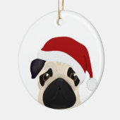 Pug-kerstversiering Keramisch Ornament (Links)