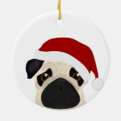 Pug-kerstversiering Keramisch Ornament (Achterkant)