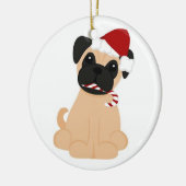 Pug-kerstversiering Keramisch Ornament (Links)