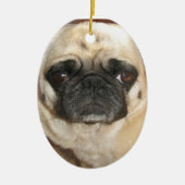 Pug-kerstversiering Keramisch Ornament (Voorkant)