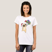 Pug Kerstwinter T-shirt (Voorkant volledig)