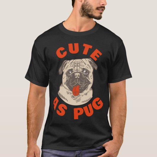 PUG kijk hier! T-shirt (Voorkant)