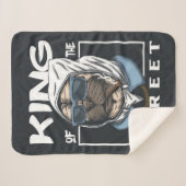 PUG King of the street Blanket Sherpa Deken (Voorkant (horizontaal))