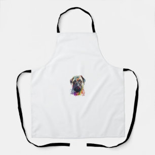 Pug Kleurrijke Pop Art Splash Art Tie Dye Rainbow Schort