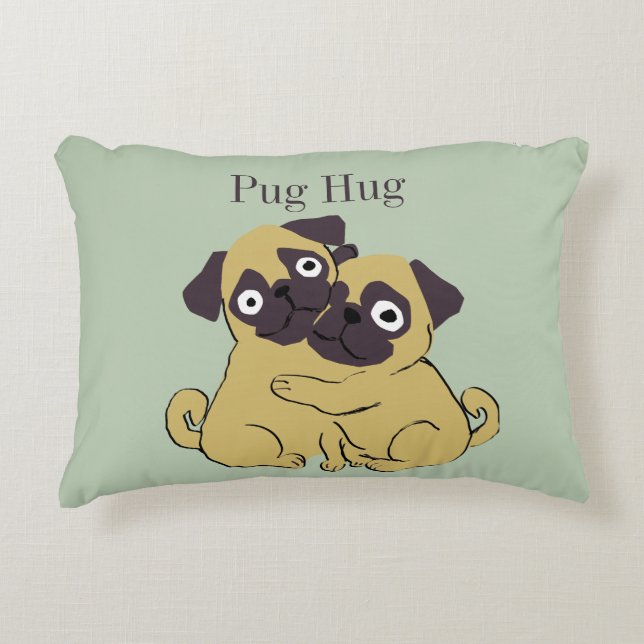 Pug knuffel  accent kussen (Voorkant)