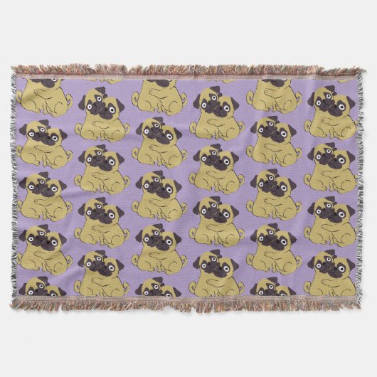 Pug knuffel deken (Voorkant)