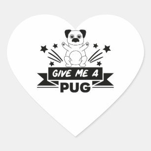 Pug Knuffel Puppy Moeder Hond Vader Vacht Mama Hal Hart Sticker