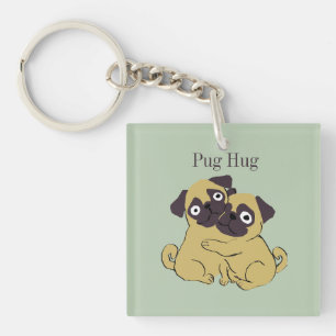 Pug knuffel sleutelhanger