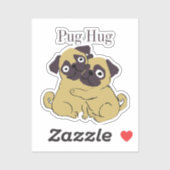 Pug knuffel sticker (Vel)