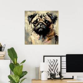 Pug Kunst Poster