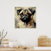 Pug Kunst Poster (Keuken)