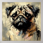 Pug Kunst Poster (Voorkant)