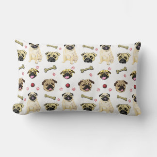 Pug Kussen Wit