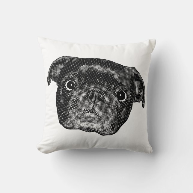 Pug Lach Dot Kussen (Voorkant)
