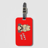 PUG LADY - Rode Bagagelabel (Voorkant (verticaal))