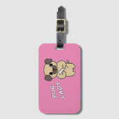 PUG LADY - Roze Bagage Label (Voorkant (verticaal))