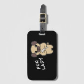 PUG LADY - Zwarte Bagage Label (Voorkant (verticaal))