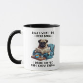 Pug Leesboeken en Drink Koffie Mok (Links)