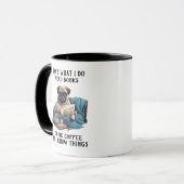 Pug Leesboeken en Drink Koffie Mok (Voorkant links)