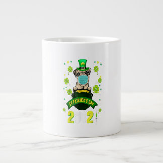 Pug Leprechaun Hondenliefhebber Face Masker St Pat Grote Koffiekop