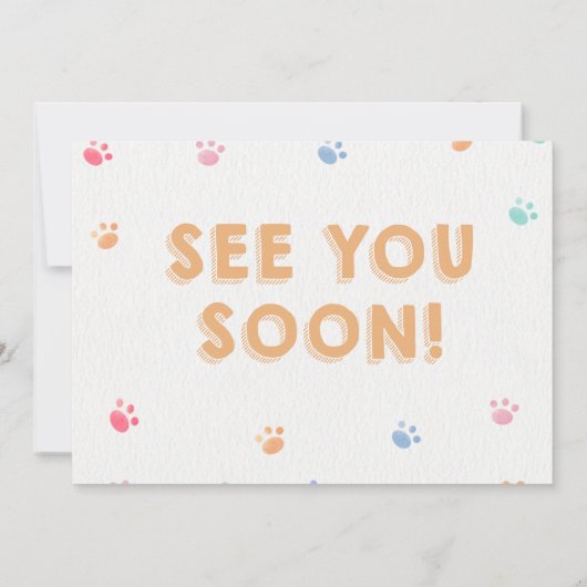 Pug Lets Hond Pawty Puppy Verjaardag Roze Foto Kaart (Achterkant)