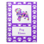 Pug Leuke Hond Silhouet Poot Paarse PY & B Notitieboek (Voorkant)