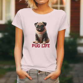 Pug Leven Cute Hond Design voor Pug Liefhebbers! T-shirt