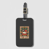 Pug Leven Retro Volkskunst Hond Bagagelabel (Voorkant (verticaal))