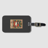 Pug Leven Retro Volkskunst Hond Bagagelabel (Voorkant (horizontaal))