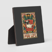Pug Leven Retro Volkskunst Hond Fotoplaat (Voorkant)