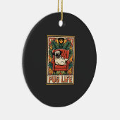Pug Leven Retro Volkskunst Hond Keramisch Ornament (Rechts)