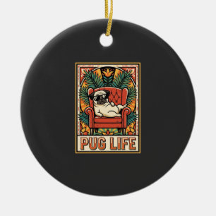 Pug Leven Retro Volkskunst Hond Keramisch Ornament