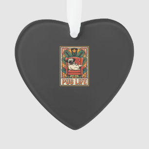 Pug Leven Retro Volkskunst Hond Ornament